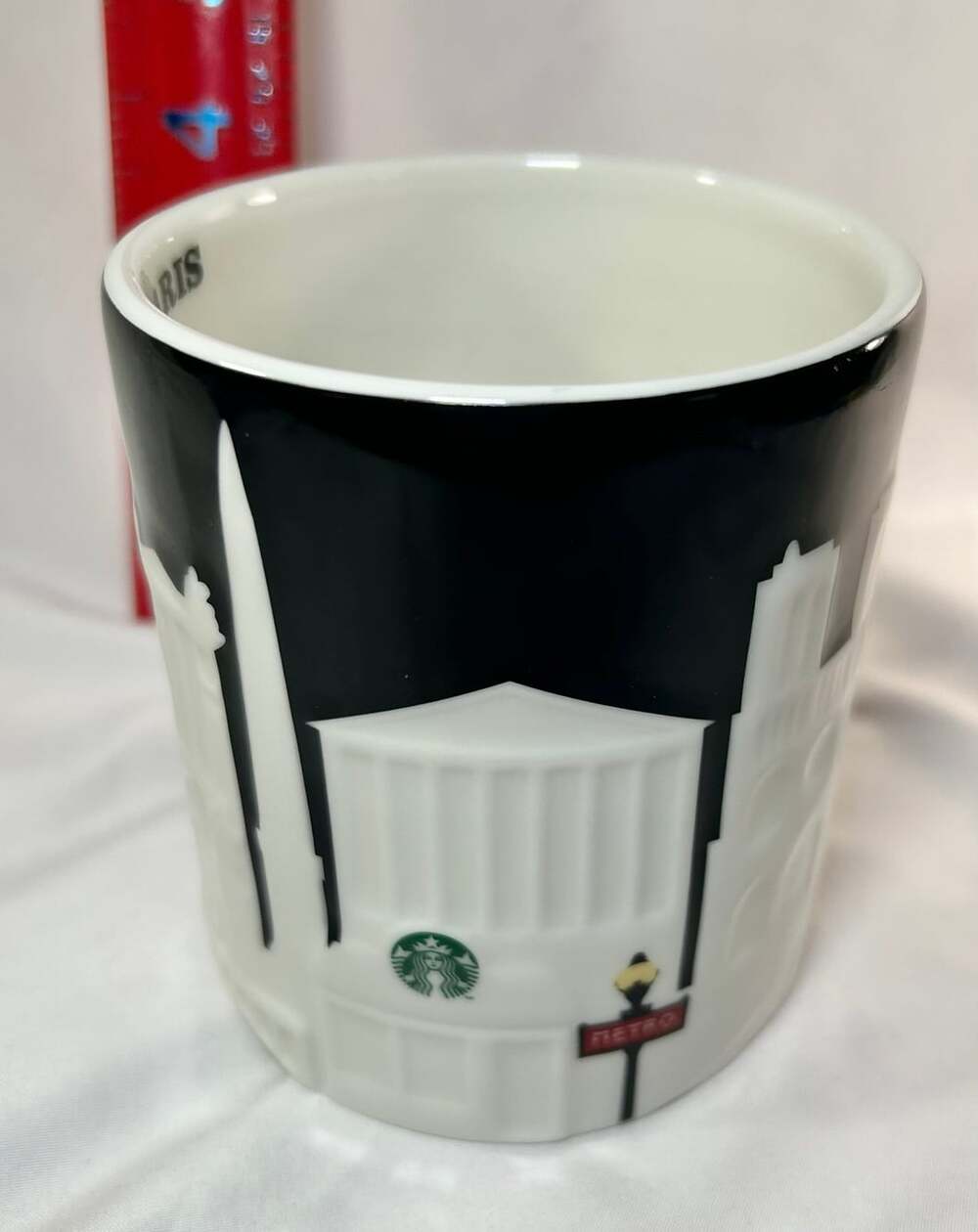 Starbucks Paris 3D Relief Collector Series Mug 16oz B/W Skyline 2011 READ - Picture 6 of 12